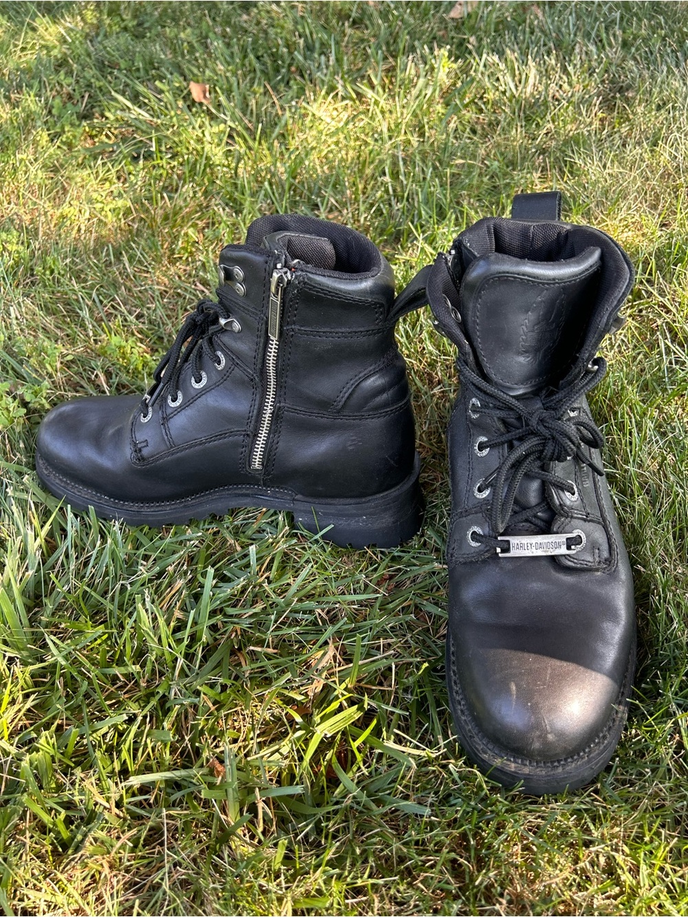 Harley-Davidson Black Studded Buckle Motorcycle Boots